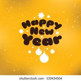 Happy New Year 2017 text design. Vector logo, typography. Usable as banner, greeting card, gift package etc.