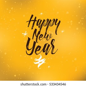 Happy New Year 2017 text design. Vector logo, typography. Usable as banner, greeting card, gift package etc. 