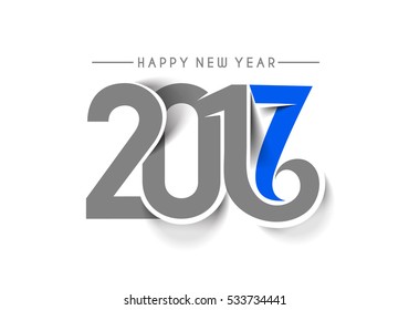 Happy new year 2017 Text Design for Flyers and Greetings Card. Vector illustration