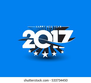 Happy new year 2017 Text Design for Flyers and Greetings Card. Vector illustration