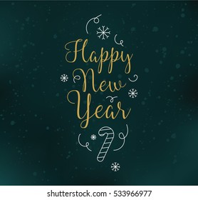 Happy New Year 2017 text design. Vector logo, typography. Usable as banner, greeting card, gift package etc. 