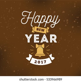 Happy New Year 2017 text design. Vector logo, typography. Usable as banner, greeting card, gift package etc. 