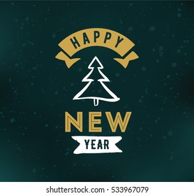 Happy New Year 2017 text design. Vector logo, typography. Usable as banner, greeting card, gift package etc. 