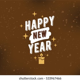 Happy New Year 2017 text design. Vector logo, typography. Usable as banner, greeting card, gift package etc. 