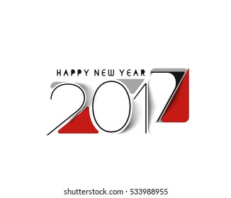Happy new year 2017 Text Design for Flyers and Greetings Card. Vector illustration
