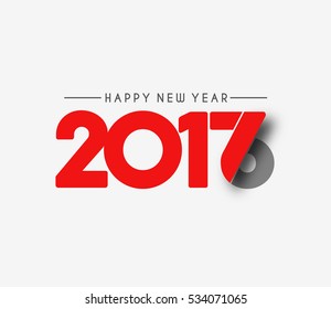 Happy new year 2017 Text Design for Flyers and Greetings Card. Vector illustration