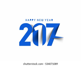Happy new year 2017 Text Design for Flyers and Greetings Card. Vector illustration