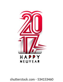Happy new year 2017 Text Design for Flyers and Greetings Card. Vector illustration