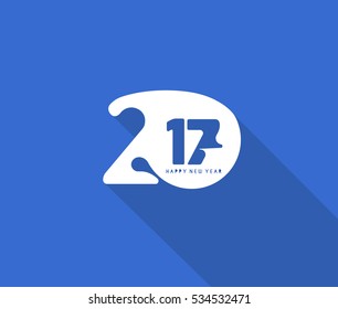 Happy new year 2017 Text Design for Flyers and Greetings Card. Vector illustration