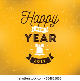 Happy New Year 2017 text design. Vector logo, typography. Usable as banner, greeting card, gift package etc. 