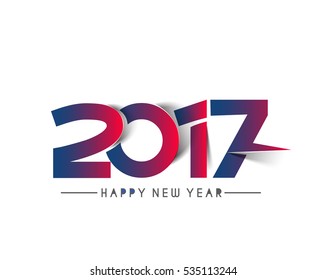 Happy new year 2017 Text Design for Flyers and Greetings Card. Vector illustration