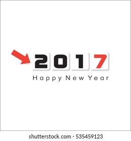 Happy new year 2017 text design with arrow
