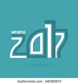 Happy new year 2017 Text Design vector