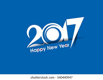 happy new year 2017 text background with shadow Vector illustration 