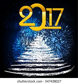 Happy New Year 2017 text design. 