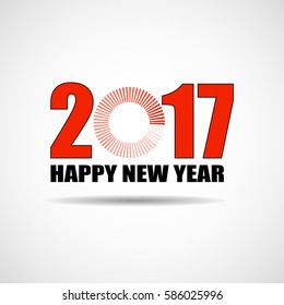 Happy New Year 2017 text design with loading icon. Vector