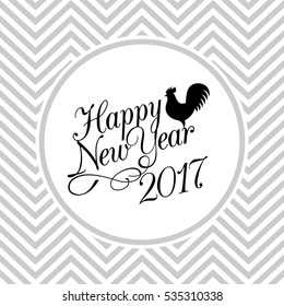 Happy new year 2017 typographic design poster, flat design