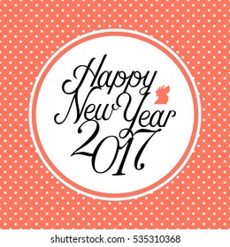Happy new year 2017 typographic design poster, flat design