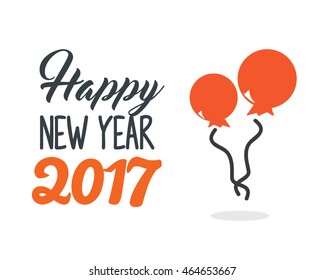 Happy New Year 2017 Typography