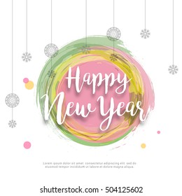 Happy New Year 2017 typography background.