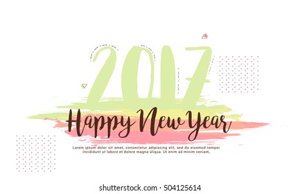 Happy New Year 2017 typography background.