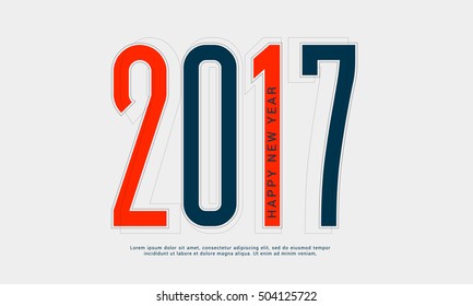 Happy New Year 2017 typography background.