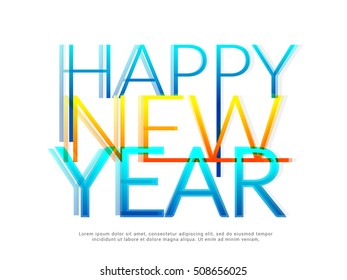 Happy New Year 2017 typography background.