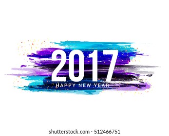 Happy New Year 2017 typography background.
