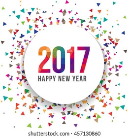 Happy New year 2017 vector text design with scatter effect