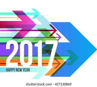 Happy New year 2017 vector text design with arrows