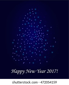 Happy New Year 2017!, vector card