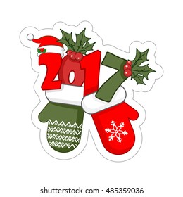 Happy New Year 2017. vector illustrations.EPS10