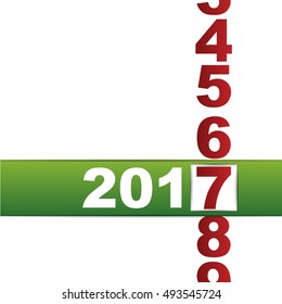 Happy New Year 2017. vector illustration with rolling bar and numbers of year.