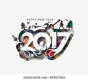 Happy new year 2017 Vector Design Background