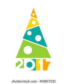 Happy New Year 2017. Vector illustration