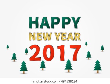 Happy New Year 2017 vector illustration.
