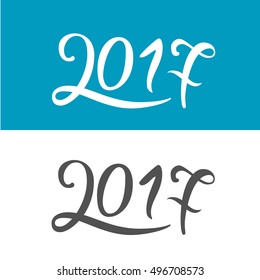 Happy New Year 2017 vector illustration lettering . EPS 10