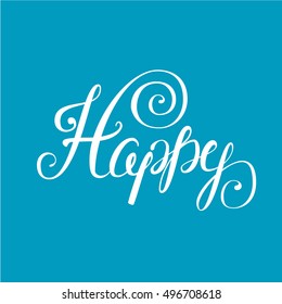 Happy New Year 2017 vector illustration lettering . EPS 10