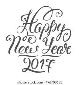 Happy New Year 2017 vector illustration lettering . EPS 10