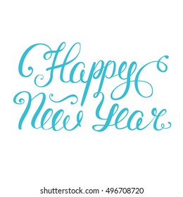 Happy New Year 2017 vector illustration lettering . EPS 10