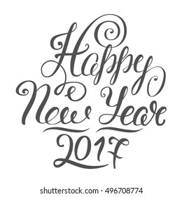 Happy New Year 2017 vector illustration lettering . EPS 10