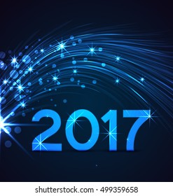 Happy New Year 2017, vector illustration Christmas background