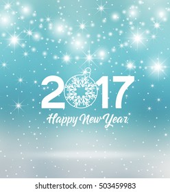 Happy New Year 2017, vector illustration Christmas background