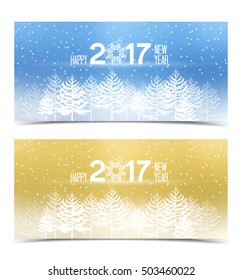 Happy New Year 2017, vector illustration Christmas background