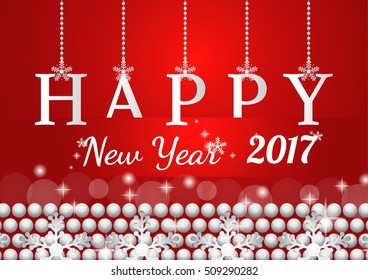Happy new year 2017.  Vector illustration