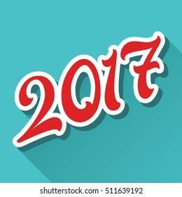 Happy New Year 2017. Vector lettering illustration design.