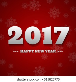 Happy new year 2017 vector red background eps 10