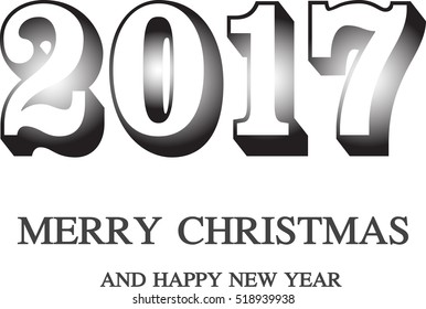 Happy new year 2017. Vector Christmas lettering. Perfect Xmas design for greeting cards 