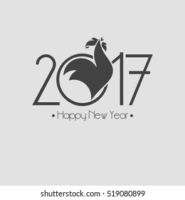 Happy new year 2017. vector illustration rooster symbol. Year 2017 design element. for design calendar postcard decoration / minimal fire rooster