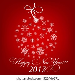 Happy New Year 2017. Vector illustration.